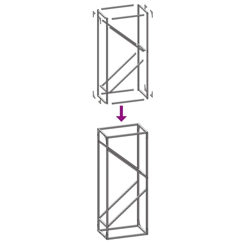 Casa si Gradina - Termice - Sobe, Seminee si accesorii - Accesorii seminee si sobe - Suport pentru lemne de foc alb 40x25x100cm Otel laminat la rece - Infinity.ro