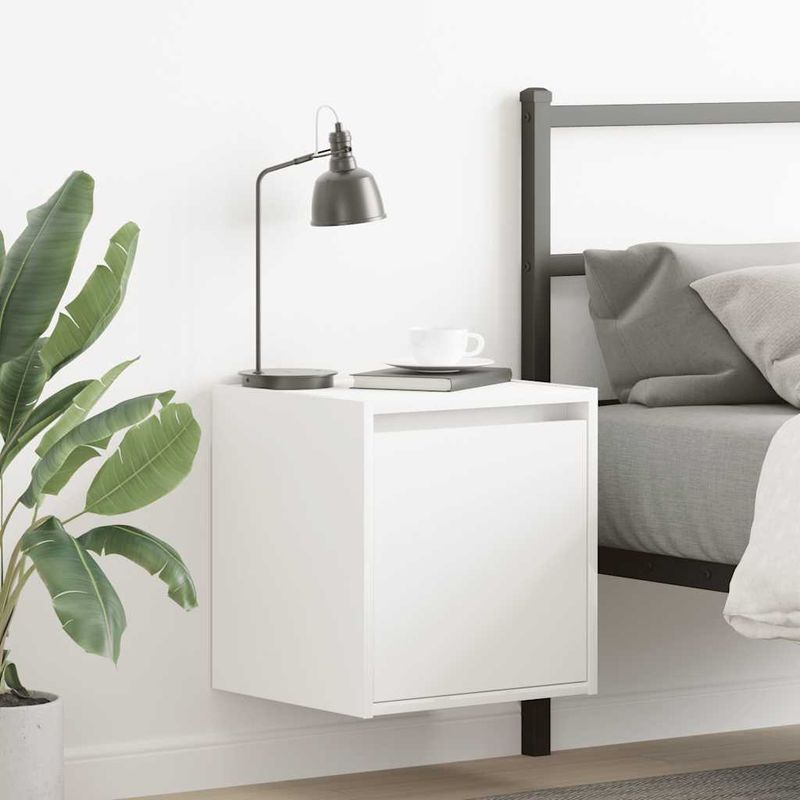 Casa si Gradina - Mobilier - Comode si corpuri - Noptiere - Noptiera montata pe perete alb 38x34x40 cm - Infinity.ro