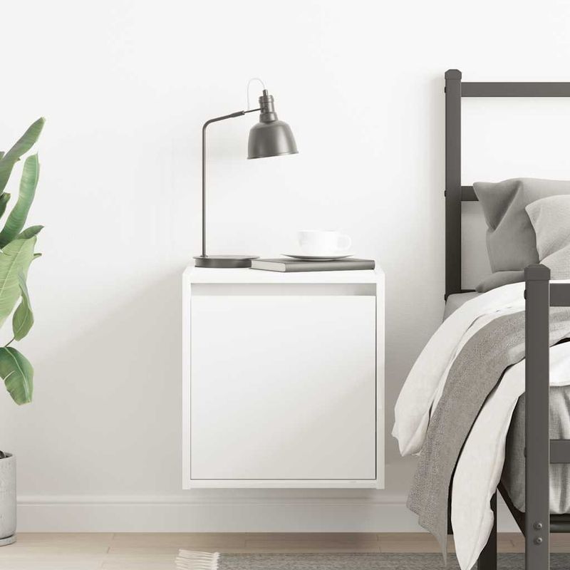 Casa si Gradina - Mobilier - Comode si corpuri - Noptiere - Noptiera montata pe perete alb 38x34x40 cm - Infinity.ro