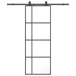 Casa si Gradina - Constructii - Usi interior, exterior si garaj - Usi interior - Usa glisanta cu set de feronerie neagra 76x205 cm Sticla ESG - Infinity.ro