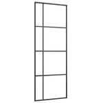 Casa si Gradina - Constructii - Usi interior, exterior si garaj - Usi interior - Usa glisanta cu set de feronerie neagra 76x205 cm Sticla ESG - Infinity.ro