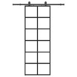 Casa si Gradina - Constructii - Usi interior, exterior si garaj - Usi interior - Usa glisanta cu set de feronerie neagra 76x205 cm Sticla ESG - Infinity.ro