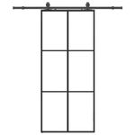 Casa si Gradina - Constructii - Usi interior, exterior si garaj - Usi interior - Usa glisanta cu set de feronerie neagra 90x205 cm Sticla ESG - Infinity.ro