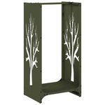 Casa si Gradina/Termice/Sobe, Seminee si accesorii/Accesorii seminee si sobe - Suport pentru lemne de foc Verde masline Otel laminat la rece - Infinity.ro