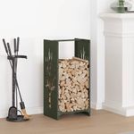 Casa si Gradina/Termice/Sobe, Seminee si accesorii/Accesorii seminee si sobe - Suport pentru lemne de foc Verde masline Otel laminat la rece - Infinity.ro
