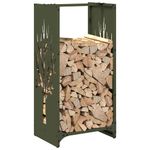 Casa si Gradina/Termice/Sobe, Seminee si accesorii/Accesorii seminee si sobe - Suport pentru lemne de foc Verde masline Otel laminat la rece - Infinity.ro