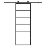 Casa si Gradina - Constructii - Usi interior, exterior si garaj - Usi interior - Usa glisanta cu set de feronerie neagra 76x205 cm Sticla ESG - Infinity.ro