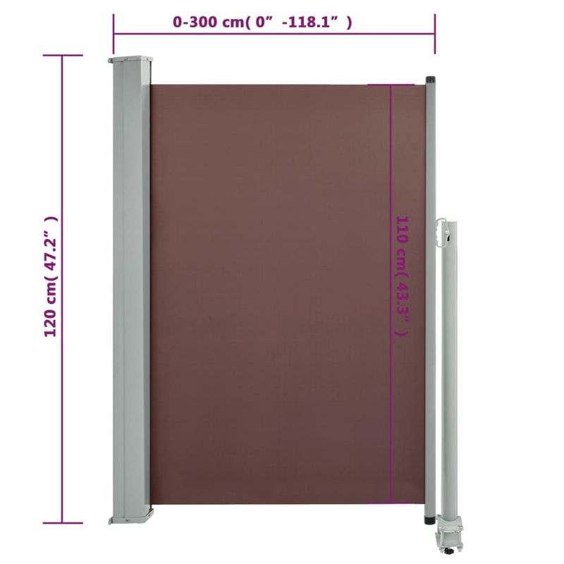 Casa si Gradina - Gradina si terasa - Umbrele si pavilioane - Umbrele - Copertina laterala retractabila de terasa, maro, 120 x 300 cm - Infinity.ro