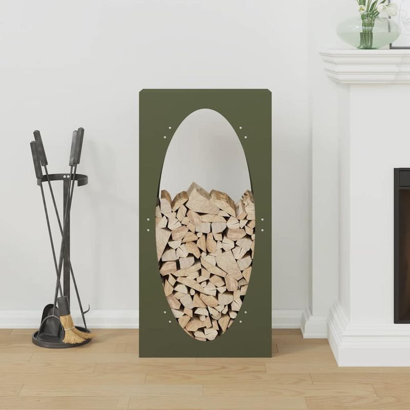 Casa si Gradina - Termice - Sobe, Seminee si accesorii - Accesorii seminee si sobe - Suport pentru lemne de foc Verde masline Otel laminat la rece - Infinity.ro