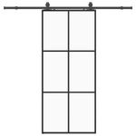 Casa si Gradina - Constructii - Usi interior, exterior si garaj - Usi interior - Usa glisanta cu set de feronerie neagra 90x205 cm Sticla ESG - Infinity.ro