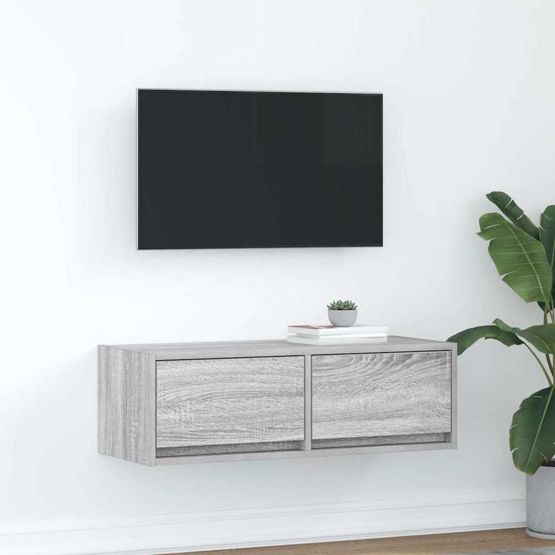 Casa si Gradina - Mobilier - Comode si corpuri - Comode - Dulap TV Gri Sonoma 80x31x25,5 cm lemn prelucrat - Infinity.ro
