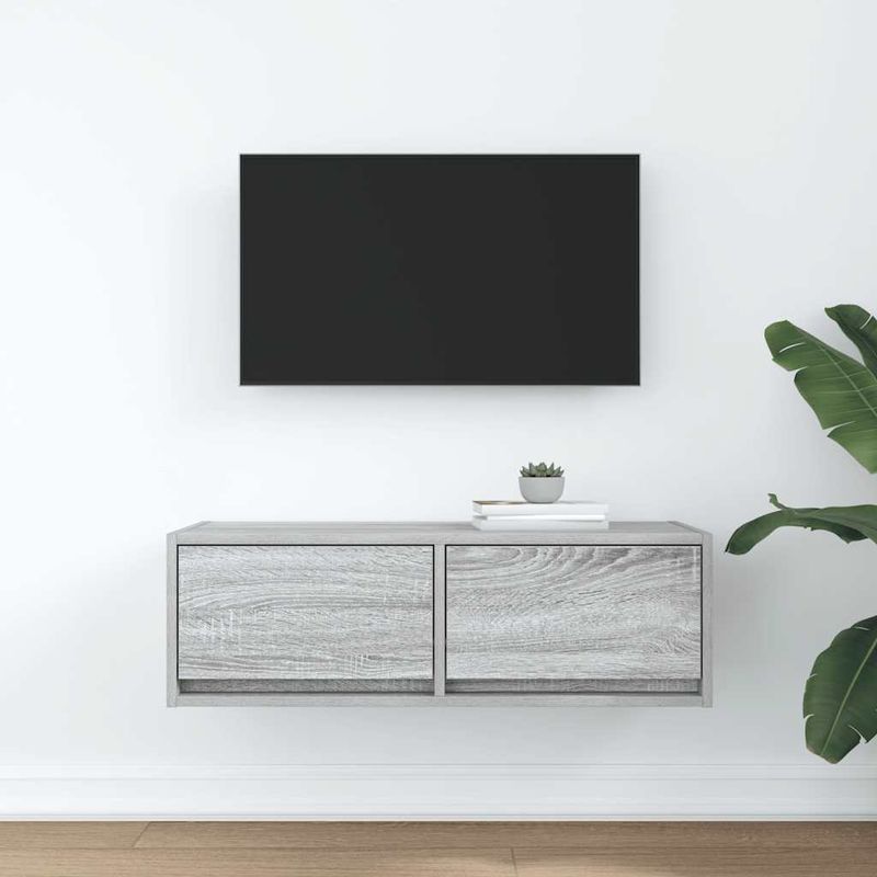 Casa si Gradina - Mobilier - Comode si corpuri - Comode - Dulap TV Gri Sonoma 80x31x25,5 cm lemn prelucrat - Infinity.ro