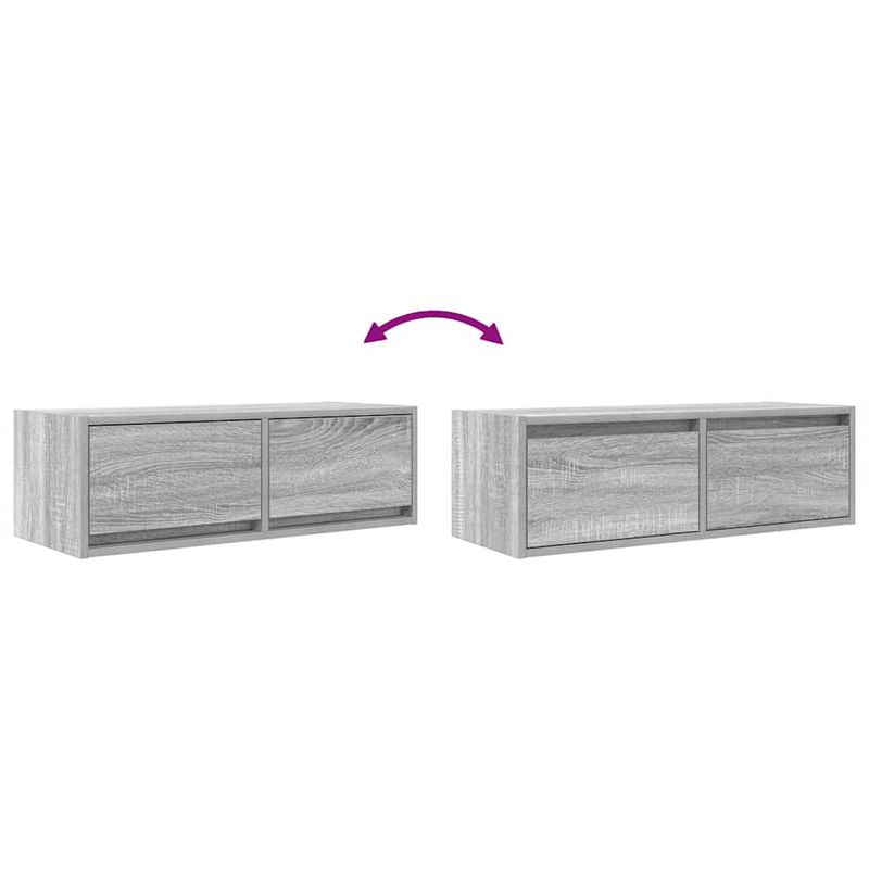 Casa si Gradina - Mobilier - Comode si corpuri - Comode - Dulap TV Gri Sonoma 80x31x25,5 cm lemn prelucrat - Infinity.ro