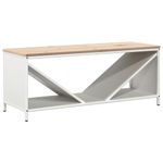 Casa si Gradina - Termice - Sobe, Seminee si accesorii - Accesorii seminee si sobe - Suport pentru lemne de foc cu blat lemn alb 100,5x35,5x40 cm - Infinity.ro