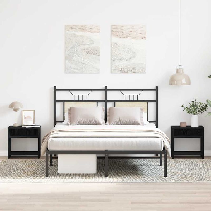 Casa si Gradina - Mobilier - Comode si corpuri - Noptiere - Noptiere 2 buc stejar negru 40x30x40 cm lemn de stratificat - Infinity.ro