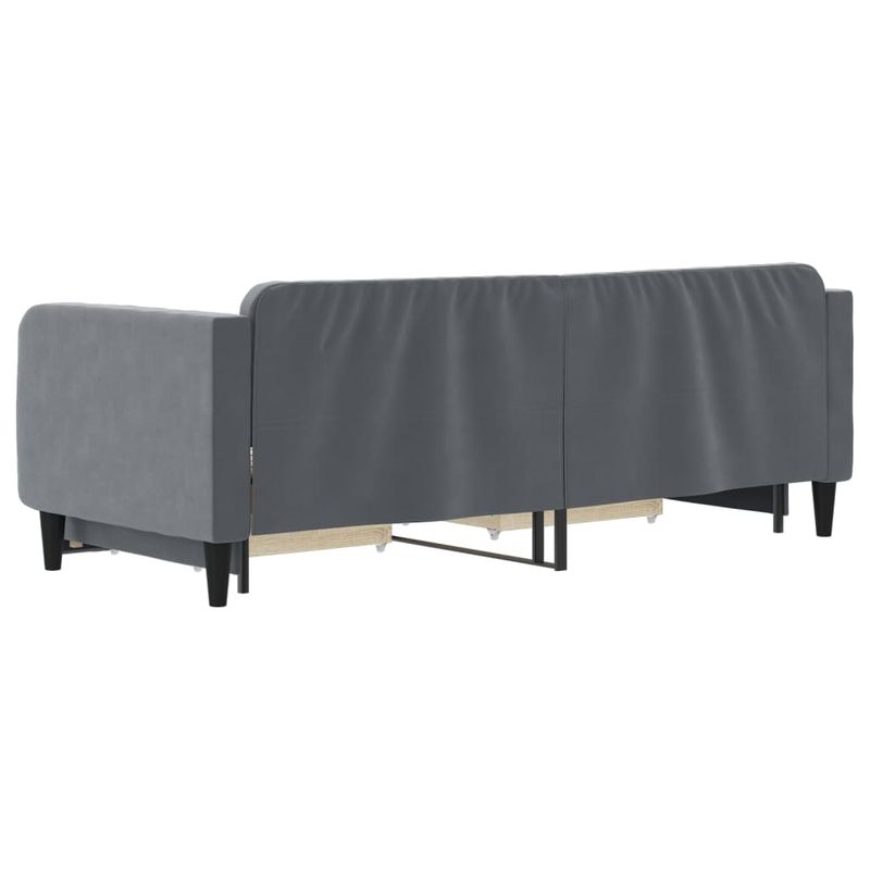 Casa si Gradina - Mobilier - Paturi si accesorii - Paturi - Pat de zi cu extensie si sertare gri inchis 80x200 cm catifea - Infinity.ro