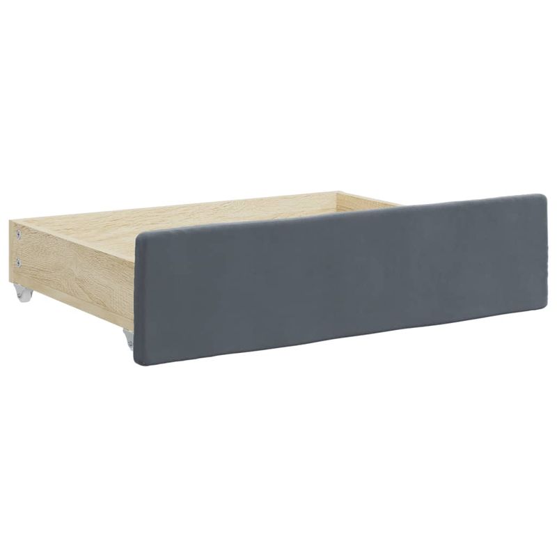 Casa si Gradina - Mobilier - Paturi si accesorii - Paturi - Pat de zi cu extensie si sertare gri inchis 80x200 cm catifea - Infinity.ro