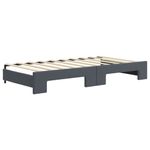 Casa si Gradina - Mobilier - Paturi si accesorii - Paturi - Pat de zi cu extensie si sertare, gri inchis, 90x190cm catifea - Infinity.ro