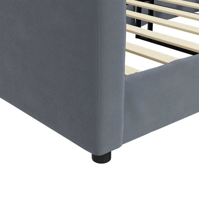 Casa si Gradina - Mobilier - Paturi si accesorii - Paturi - Cadru de pat, gri inchis, 90x190 cm, catifea - Infinity.ro