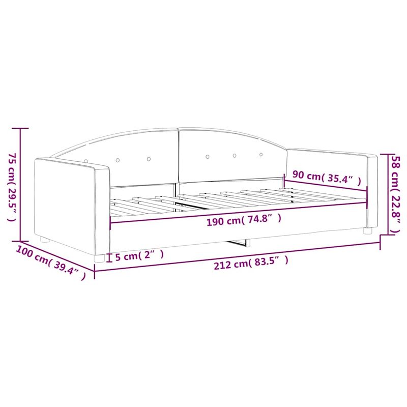 Casa si Gradina - Mobilier - Paturi si accesorii - Paturi - Cadru de pat, gri inchis, 90x190 cm, catifea - Infinity.ro