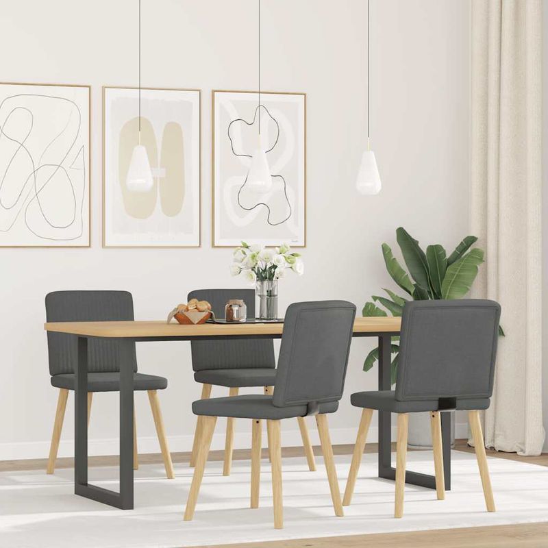 Casa si Gradina - Mobilier - Scaune si fotolii - Scaune - Scaune de bucatarie pivotante, 4 buc., gri inchis, textil - Infinity.ro