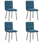 Casa si Gradina - Mobilier - Scaune si fotolii - Scaune - Scaune de bucatarie, 4 buc., albastru, catifea - Infinity.ro