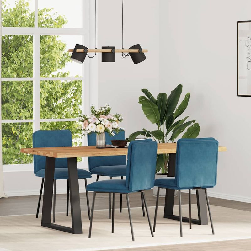 Casa si Gradina - Mobilier - Scaune si fotolii - Scaune - Scaune de bucatarie, 4 buc., albastru, catifea - Infinity.ro