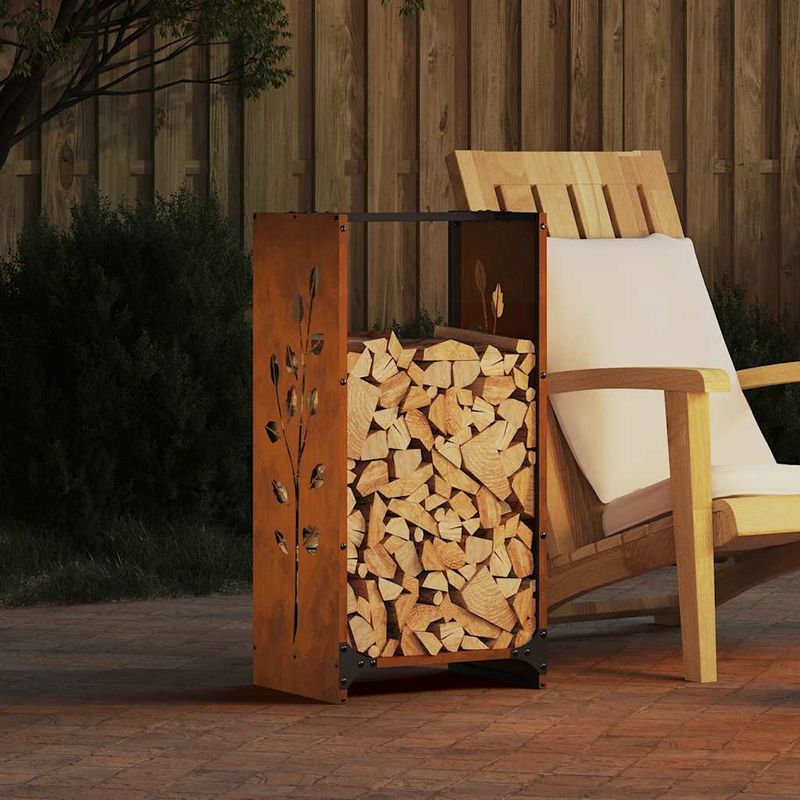 Casa si Gradina - Termice - Sobe, Seminee si accesorii - Accesorii seminee si sobe - Suport pentru lemne de foc 40x30x80 cm Otel pentru intemperii - Infinity.ro