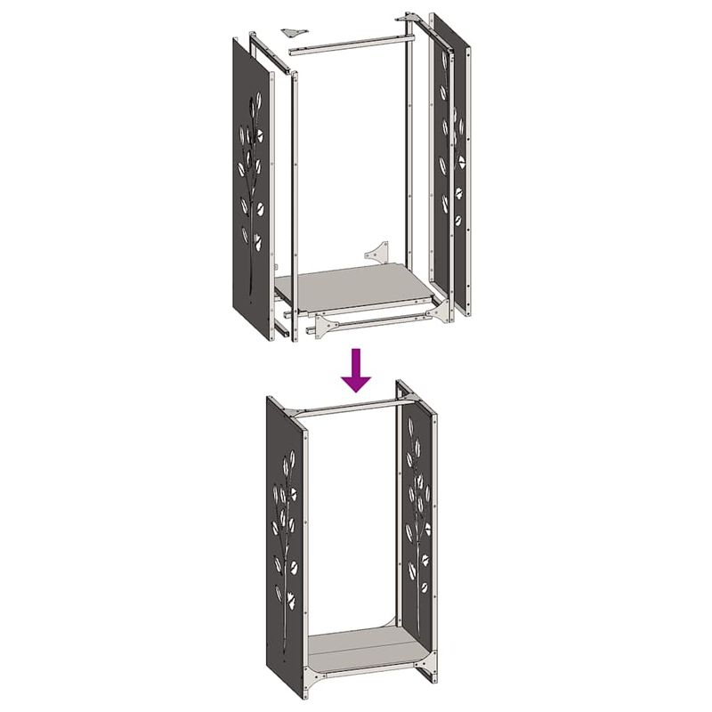 Casa si Gradina - Termice - Sobe, Seminee si accesorii - Accesorii seminee si sobe - Suport pentru lemne de foc 40x30x80 cm Otel pentru intemperii - Infinity.ro