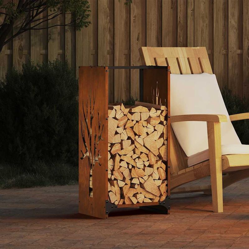 Casa si Gradina - Termice - Sobe, Seminee si accesorii - Accesorii seminee si sobe - Suport pentru lemne de foc 40x30x80 cm Otel pentru intemperii - Infinity.ro
