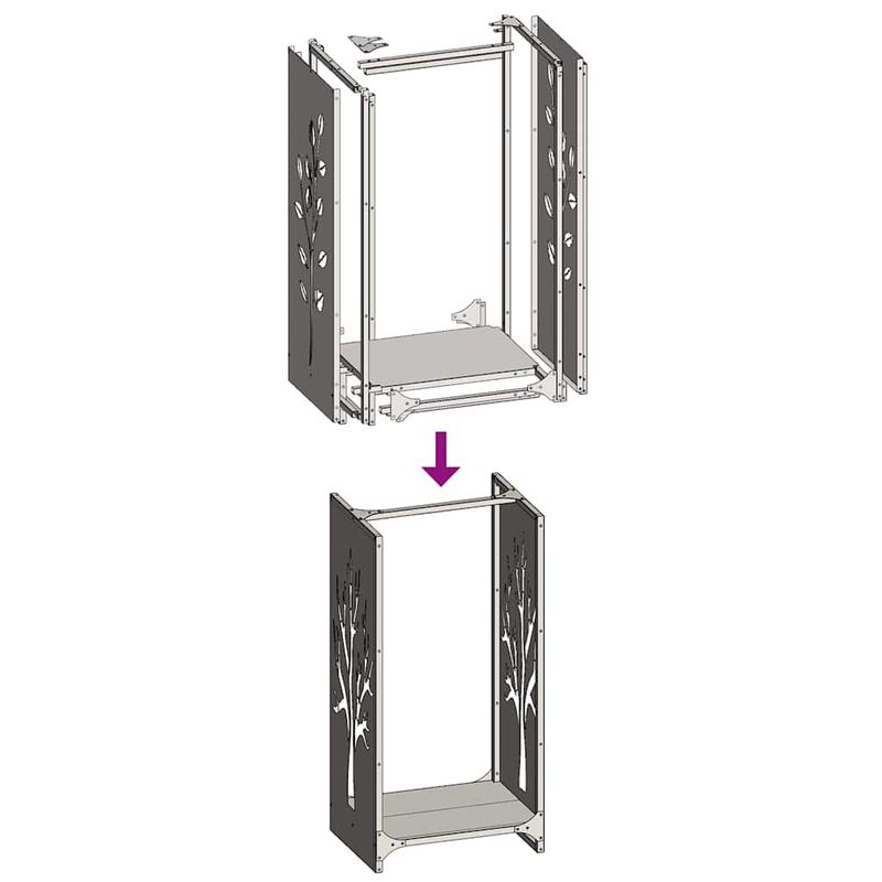 Casa si Gradina - Termice - Sobe, Seminee si accesorii - Accesorii seminee si sobe - Suport pentru lemne de foc 40x30x80 cm Otel pentru intemperii - Infinity.ro