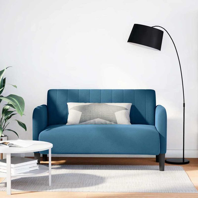 Casa si Gradina - Mobilier - Canapele si coltare - Canapele - Canapea lovesea albastru 109 cm catifea - Infinity.ro