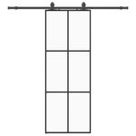 Casa si Gradina - Constructii - Usi interior, exterior si garaj - Usi interior - Usa glisanta cu set de feronerie neagra 76x205 cm Sticla ESG - Infinity.ro