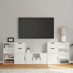 Casa si Gradina - Mobilier - Comode si corpuri - Comode - Unitati TV 5 piese cu depozitare ODDA din lemn masiv de pin alb, model 9 rafturi 5 sertare - Infinity.ro