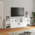 Casa si Gradina - Mobilier - Comode si corpuri - Comode - Unitati TV 5 piese cu depozitare ODDA din lemn masiv de pin alb, model 9 rafturi 5 sertare - Infinity.ro