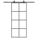 Casa si Gradina - Constructii - Usi interior, exterior si garaj - Usi interior - Usa glisanta cu set de feronerie neagra 90x205 cm Sticla ESG - Infinity.ro