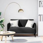 Casa si Gradina - Mobilier - Canapele si coltare - Canapele - Canapea loveseat neagra 109 cm catifea - Infinity.ro