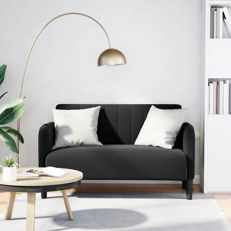 Casa si Gradina - Mobilier - Canapele si coltare - Canapele - Canapea loveseat neagra 109 cm catifea - Infinity.ro