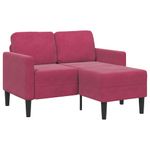 Casa si Gradina - Mobilier - Canapele si coltare - Canapele - Canapea cu 2 locuri cu sezlong in forma de L Rosu Vin catifea - Infinity.ro