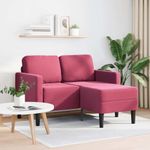 Casa si Gradina - Mobilier - Canapele si coltare - Canapele - Canapea cu 2 locuri cu sezlong in forma de L Rosu Vin catifea - Infinity.ro