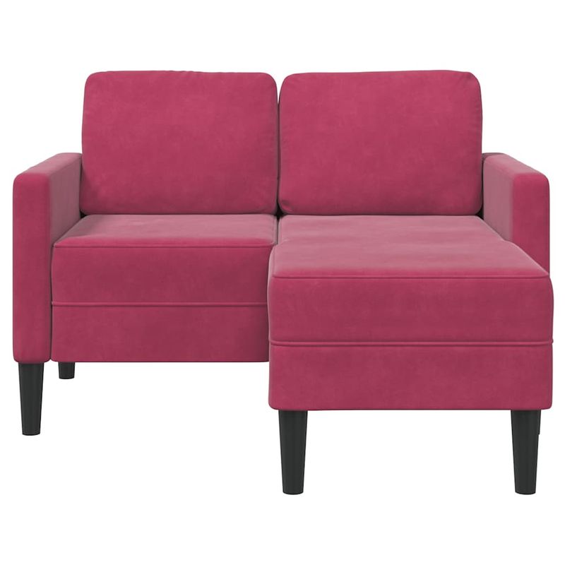 Casa si Gradina - Mobilier - Canapele si coltare - Canapele - Canapea cu 2 locuri cu sezlong in forma de L Rosu Vin catifea - Infinity.ro