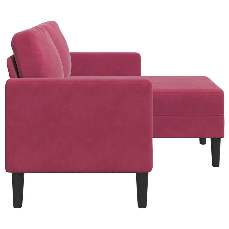 Casa si Gradina - Mobilier - Canapele si coltare - Canapele - Canapea cu 2 locuri cu sezlong in forma de L Rosu Vin catifea - Infinity.ro