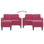 Casa si Gradina - Mobilier - Canapele si coltare - Canapele - Canapea cu 2 locuri cu sezlong in forma de L Rosu Vin catifea - Infinity.ro