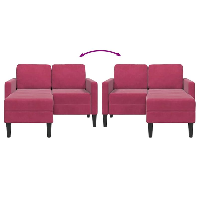 Casa si Gradina - Mobilier - Canapele si coltare - Canapele - Canapea cu 2 locuri cu sezlong in forma de L Rosu Vin catifea - Infinity.ro