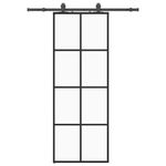 Casa si Gradina - Constructii - Usi interior, exterior si garaj - Usi interior - Usa glisanta cu set de feronerie neagra 76x205 cm Sticla ESG - Infinity.ro