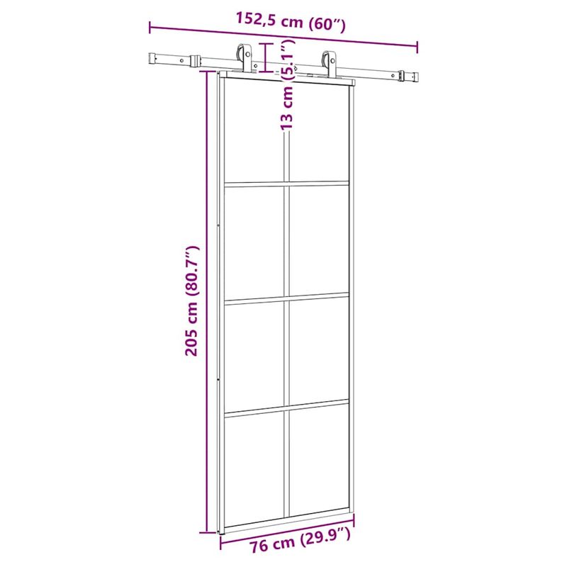 Casa si Gradina - Constructii - Usi interior, exterior si garaj - Usi interior - Usa glisanta cu set de feronerie neagra 76x205 cm Sticla ESG - Infinity.ro