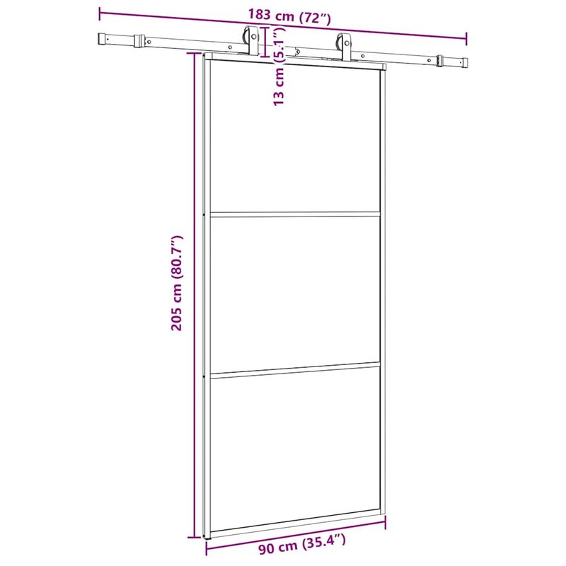 Casa si Gradina - Constructii - Usi interior, exterior si garaj - Usi interior - Usa glisanta cu set de feronerie neagra 90x205 cm Sticla ESG - Infinity.ro