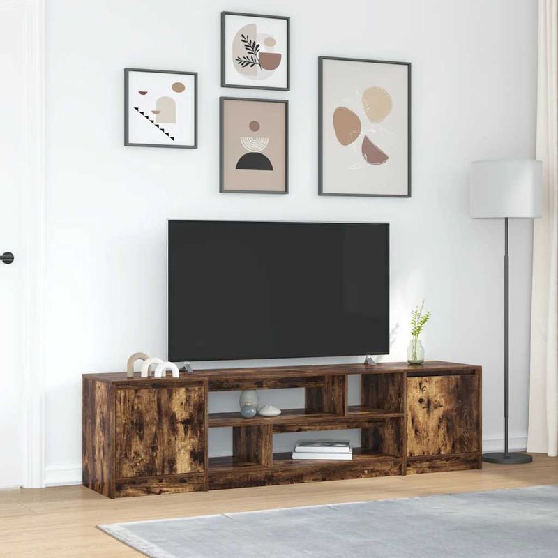 Casa si Gradina - Mobilier - Comode si corpuri - Comode - Comoda TV, stejar fumuriu 188,5x41x50 cm lemn compozit - Infinity.ro
