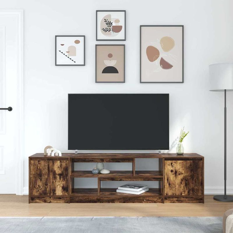 Casa si Gradina - Mobilier - Comode si corpuri - Comode - Comoda TV, stejar fumuriu 188,5x41x50 cm lemn compozit - Infinity.ro