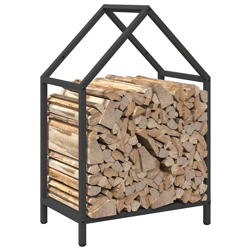 Casa si Gradina/Termice/Sobe, Seminee si accesorii/Accesorii seminee si sobe - Suport pentru lemne de foc negru Otel laminat la rece - Infinity.ro